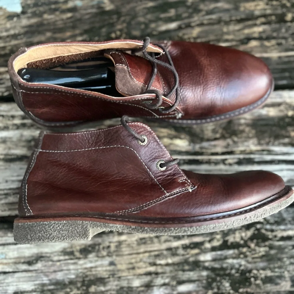 Lucky Brand Mason Brown Leather Lace Up Size 9 Chukka Boots